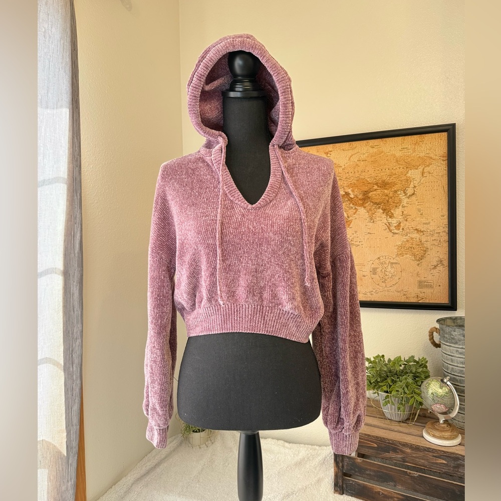 Nikka K cropped chenille hoodie